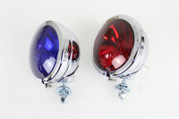 HARLEY Red and Blue Police Spotlamp Set fits 1949-1984 FL,