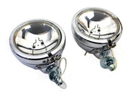 HARLEY Chrom 4-1/2 Zoll Zusatzscheinwerfer Set mit klarer 6 Volt Glühbirne Passend für 0- Custom, Anwendung