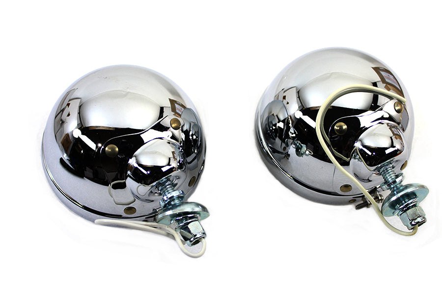 HARLEY Chrom 4-1/2 Zoll Zusatzscheinwerfer Set mit klarer 6 Volt Glühbirne Passend für 0- Custom, Anwendung