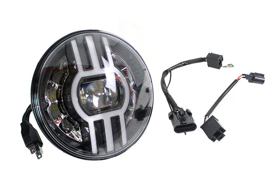 HARLEY Cyron 7 inch Beast 2 Integrated Headlamp Black fits 1984-UP FLT,  1984-UP FLHT,  1984-UP FLHTCU,  1984-UP FLHR,  1984-UP FLHX,  1986-2013 FLST,  1986-2013 FLSTF,