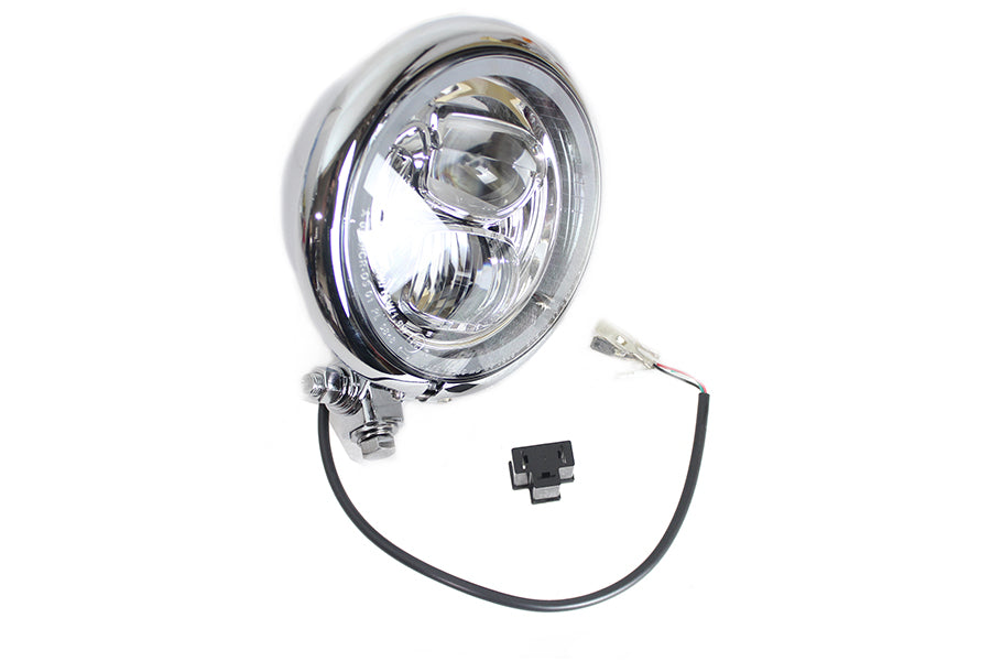 HARLEY 5-3/4 inch Bates Style LED Headlamp Chrome fits 0-  All,