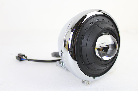 HARLEY 5-1/2 inch Fish Eye Headlamp Chrome fits 0-  Custom,