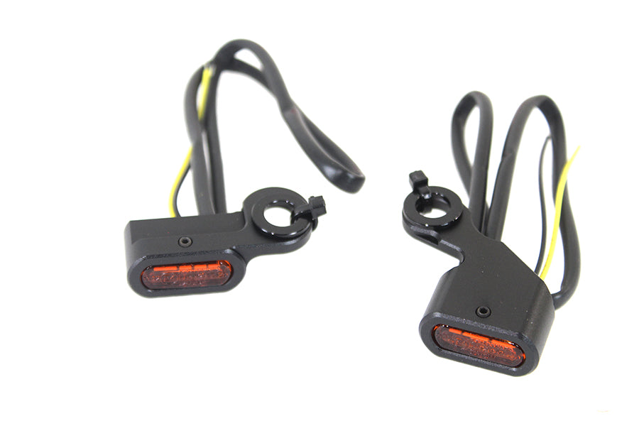 HARLEY Schwarzes LED-Blinker-Set, passend für 2000-2014 FLST, 2000-2014 FXST, 1999-2017 FXD, 1996-2003