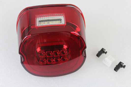 HARLEY Red Lens Tail Lamp with LED Turn Signals fits 1999-2013 FL,   1999-2013 FX,   1999-2013 XL,