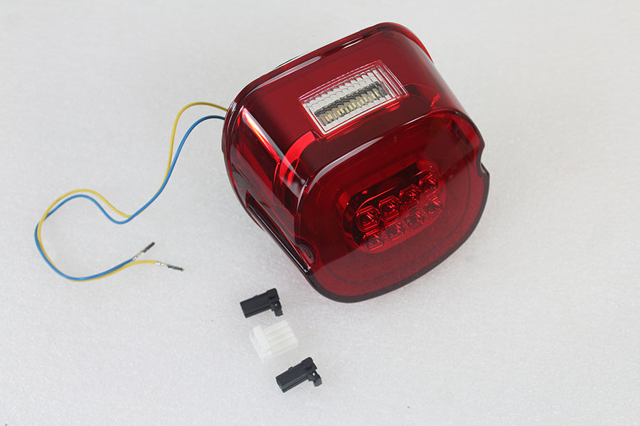 HARLEY Red Lens Tail Lamp with LED Turn Signals fits 1999-2013 FL,   1999-2013 FX,   1999-2013 XL,