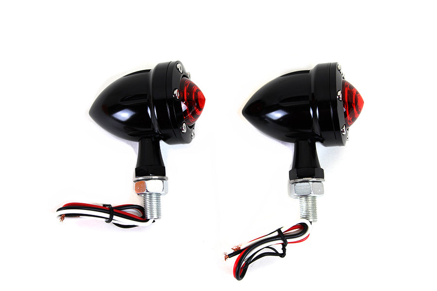 HARLEY LED Bullet Blinker Set Schwarz mit rotem Glas Passend für 0-  Custom, Anwendung