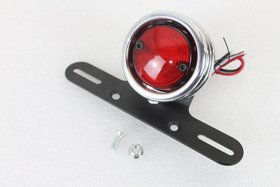 HARLEY LED 2 Zoll Rücklicht-Einheit, rund, Chrom, passend für 0-Custom, Applikation