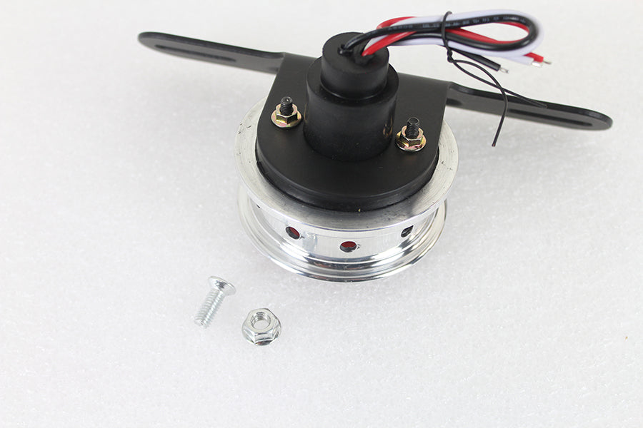 HARLEY LED 2 Zoll Rücklicht-Einheit, rund, Chrom, passend für 0-Custom, Applikation