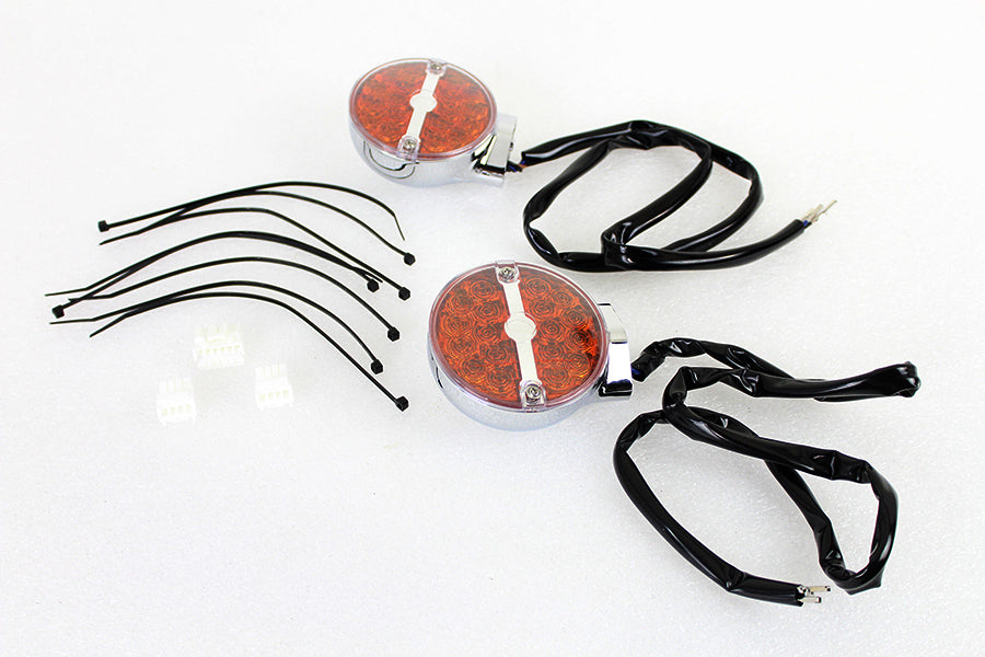 HARLEY Amber LED Flachglas Blinker-Set Passend für 2001-2017 FLSTC, Modelle mit Flachglas-Blinkern