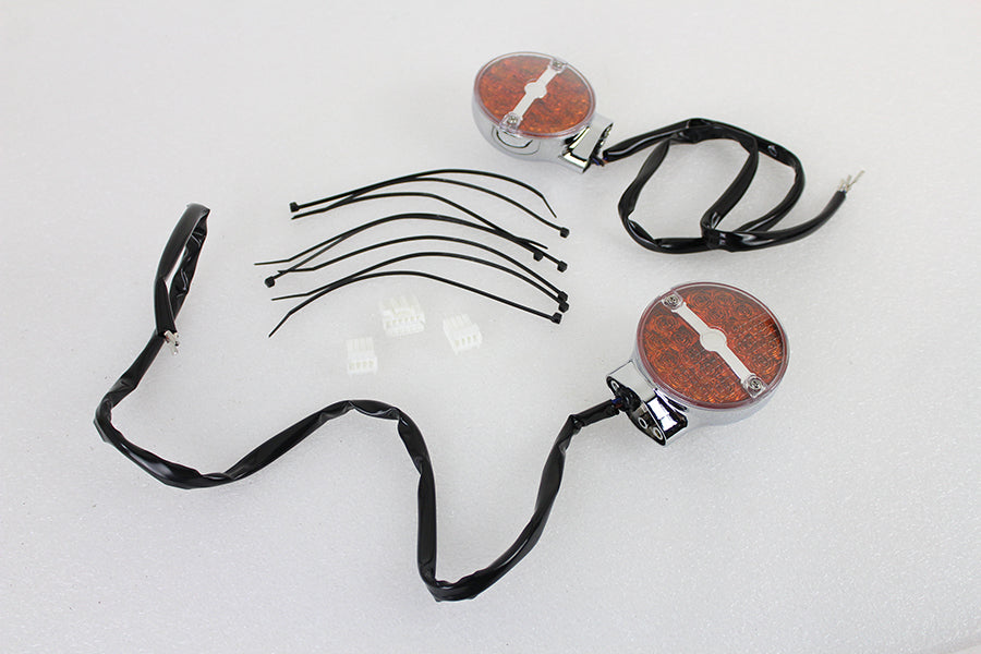 HARLEY Amber LED Flachglas Blinker-Set Passend für 2001-2017 FLSTC, Modelle mit Flachglas-Blinkern