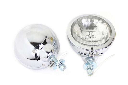 HARLEY 4-1/2 Zoll geriffeltes Linsen-Zusatzscheinwerfer-Set mit 6 Volt Glühbirne Passend für 1964-1984 FL, 1979-UP FLT, 1979