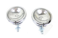 HARLEY 4-1/2 Zoll geriffeltes Linsen-Zusatzscheinwerfer-Set mit 6 Volt Glühbirne Passend für 1964-1984 FL, 1979-UP FLT, 1979