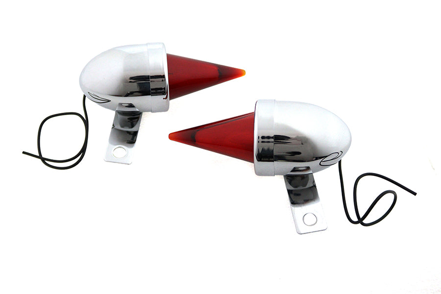 HARLEY Torpedo Bullet Lamp Set Chrome with Brackets Fits 0-  Custom, application
