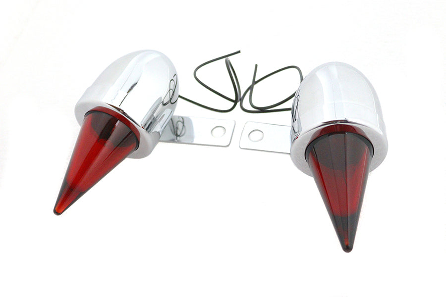 HARLEY Torpedo Bullet Lamp Set Chrome with Brackets Fits 0-  Custom, application