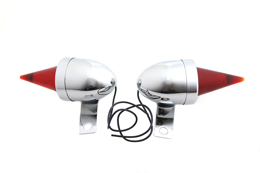 HARLEY Torpedo Bullet Lamp Set Chrome with Brackets Fits 0-  Custom, application