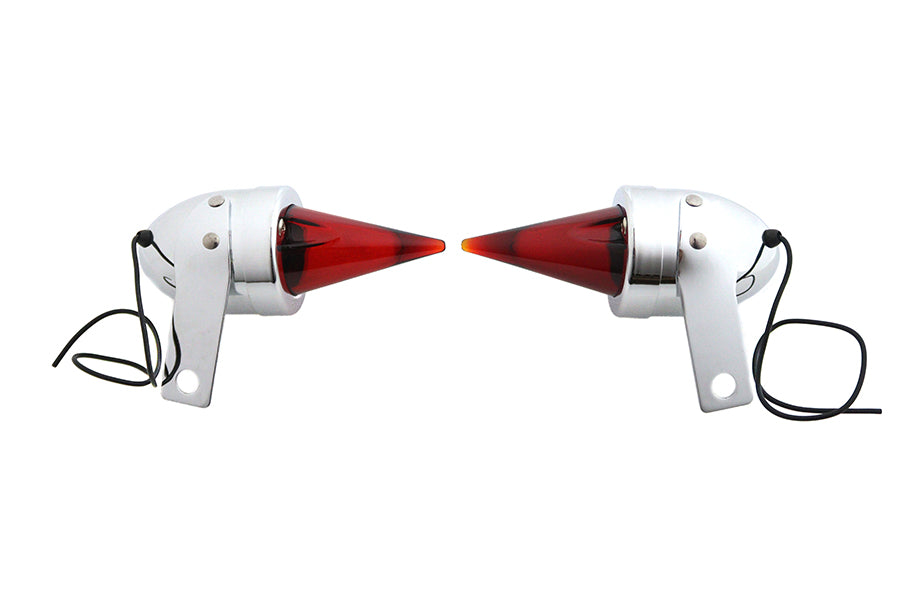 HARLEY Torpedo Bullet Lamp Set Chrome with Brackets Fits 0-  Custom, application