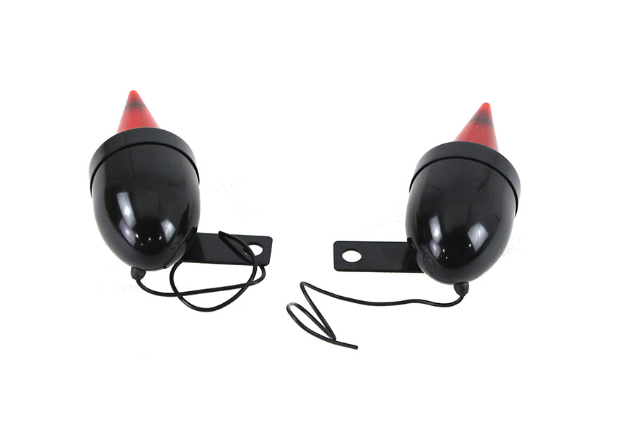 HARLEY Torpedo Bullet Lampen Set Schwarz mit Halterungen Passt 0-  Custom, Anwendung