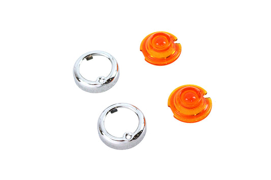 HARLEY Replica Guide Bullet Marker Lamp Set Amber fits 1941-1984 FL,   1948-1984 FLH,