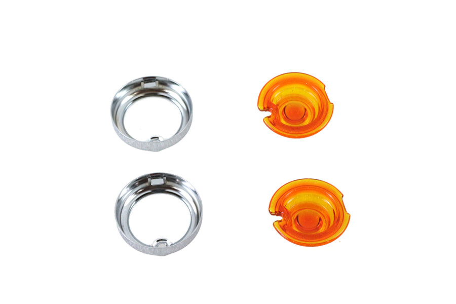 HARLEY Replica Guide Bullet Marker Lamp Set Amber fits 1941-1984 FL,   1948-1984 FLH,