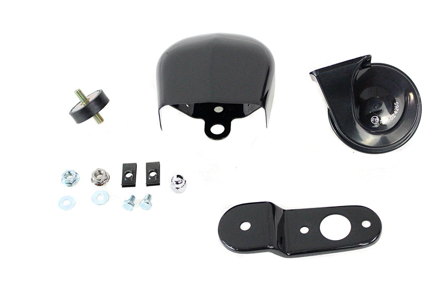 HARLEY Softail Horn Kit with Black Cover fits 1984-1999 FLST,   1984-1999 FXST,