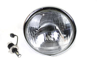 HARLEY 6-1/2 inch Spring Fork H-4/LED Headlamp Unit Black fits 1936-1948 EL,  1936-1952 W,  1937-1957 G,  1941-1948 FL,