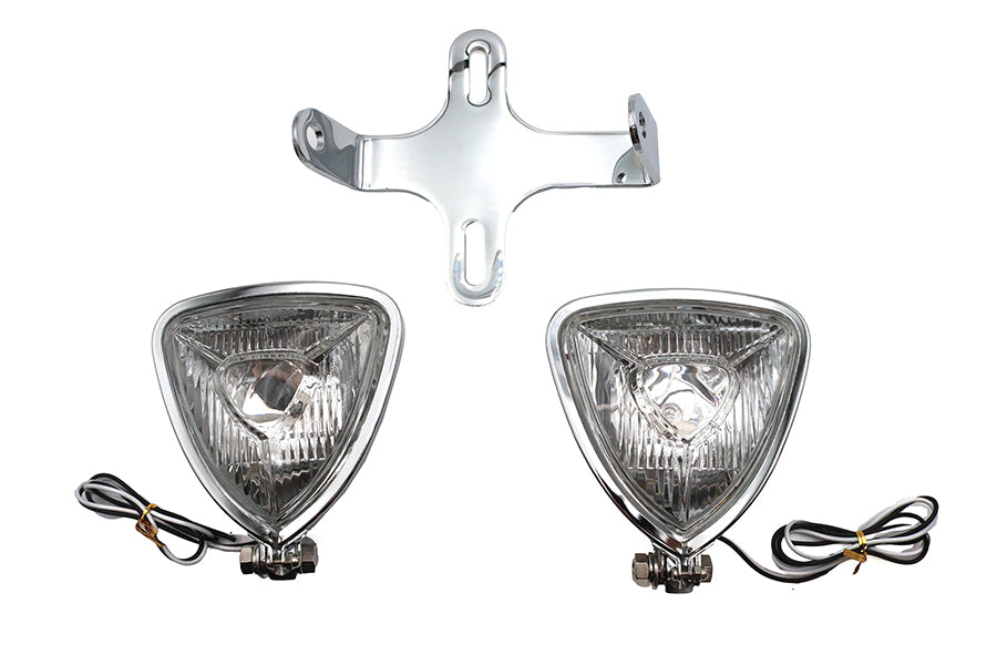 HARLEY Doppel-Dreiecks-Scheinwerfer-Kit Chrom passend für 0-  Custom, Anwendung