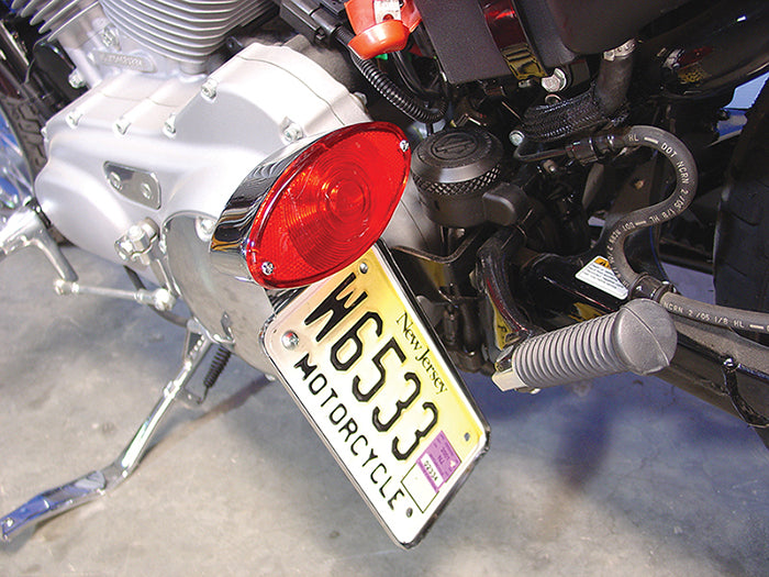 HARLEY Kennzeichenhalterung mit Rücklicht Cateye Style, passend für 2004-UP XL,