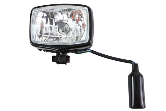 HARLEY 12 Volt Chopper Rectangular Headlamp Black fits 0-  Custom,