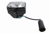 HARLEY 12 Volt Chopper Rectangular Headlamp Black fits 0-  Custom,