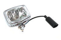 HARLEY 12 Volt Chopper Rectangular Headlamp Chrome fits 0-  Custom,