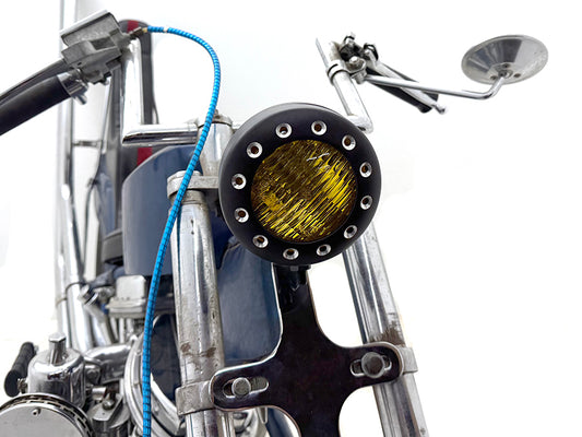 HARLEY 4 inch Retro Headlamp Black Fits 0-  Custom, application