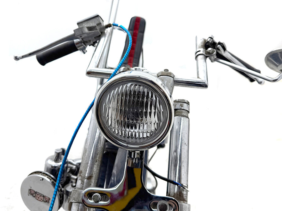 HARLEY 4 inch Retro Headlamp Polished Fits 0-  Custom, application