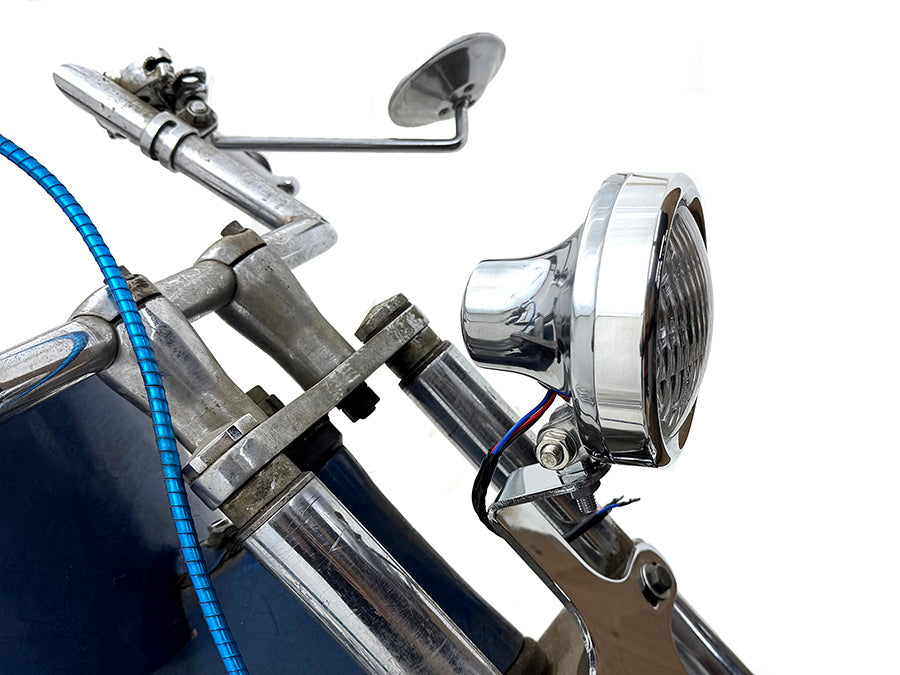 HARLEY 4 inch Retro Headlamp Polished Fits 0-  Custom, application