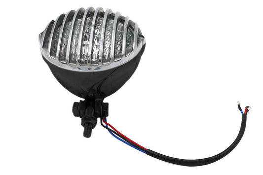 HARLEY 4-1/2 inch Pirate Headlamp Black with Aluminum Grill Fits 0-  Custom, application