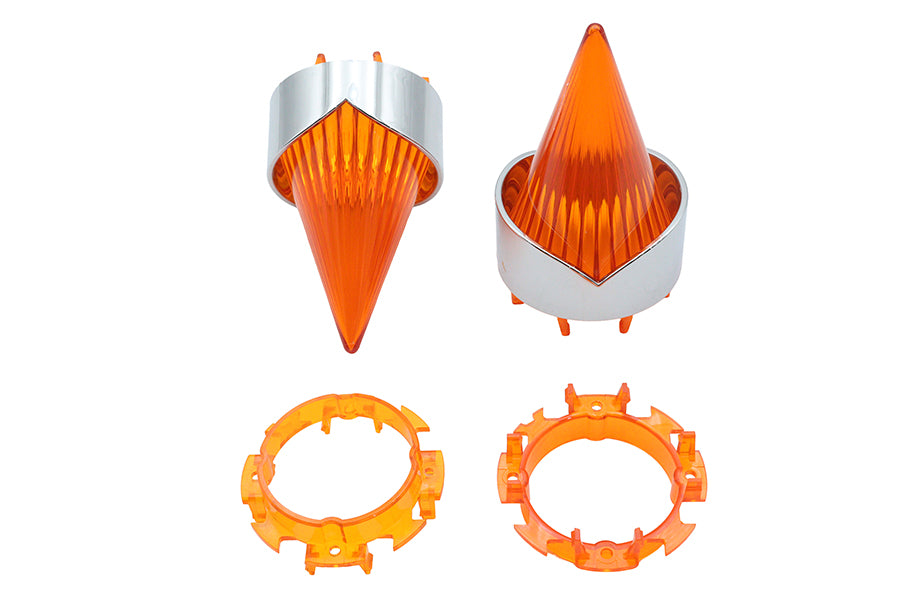 HARLEY Big Burner Lens Set Amber Fits 1963-1984 FL,   1986-UP FLHT,   1986-UP FLHR,   1986-UP FLT,