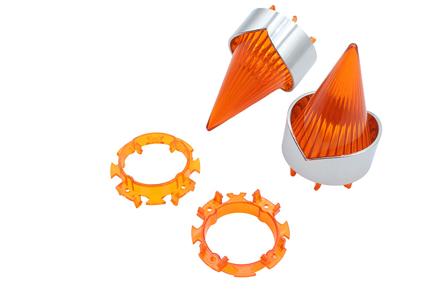 HARLEY Big Burner Lens Set Amber Fits 1963-1984 FL,   1986-UP FLHT,   1986-UP FLHR,   1986-UP FLT,