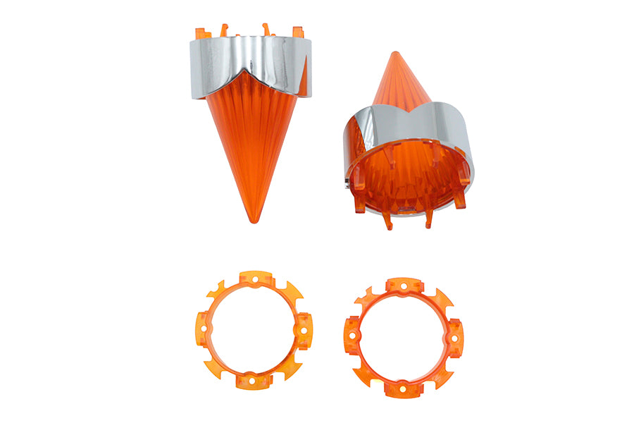 HARLEY Big Burner Lens Set Amber Fits 1963-1984 FL,   1986-UP FLHT,   1986-UP FLHR,   1986-UP FLT,