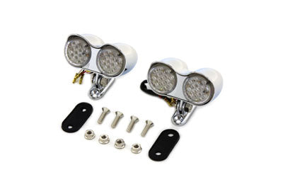 HARLEY Chrome Oval Tail Lamp Assembly Red and Amber LED Fits 0-  Custom, application