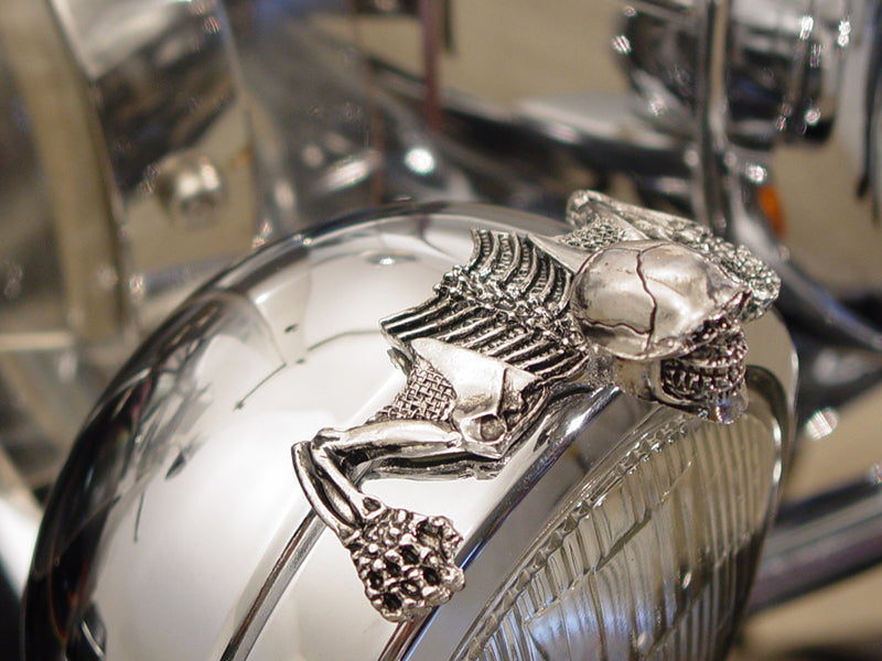 HARLEY Skull Style Ornament Chrome fits 0-  Custom, application