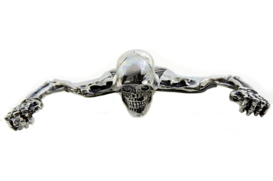 HARLEY 7 inch Headlamp Visor Ornament Skull Type Chrome fits 0-  Custom,  0-  Custom,