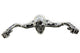 HARLEY 7 inch Headlamp Visor Ornament Skull Type Chrome fits 0-  Custom,  0-  Custom,