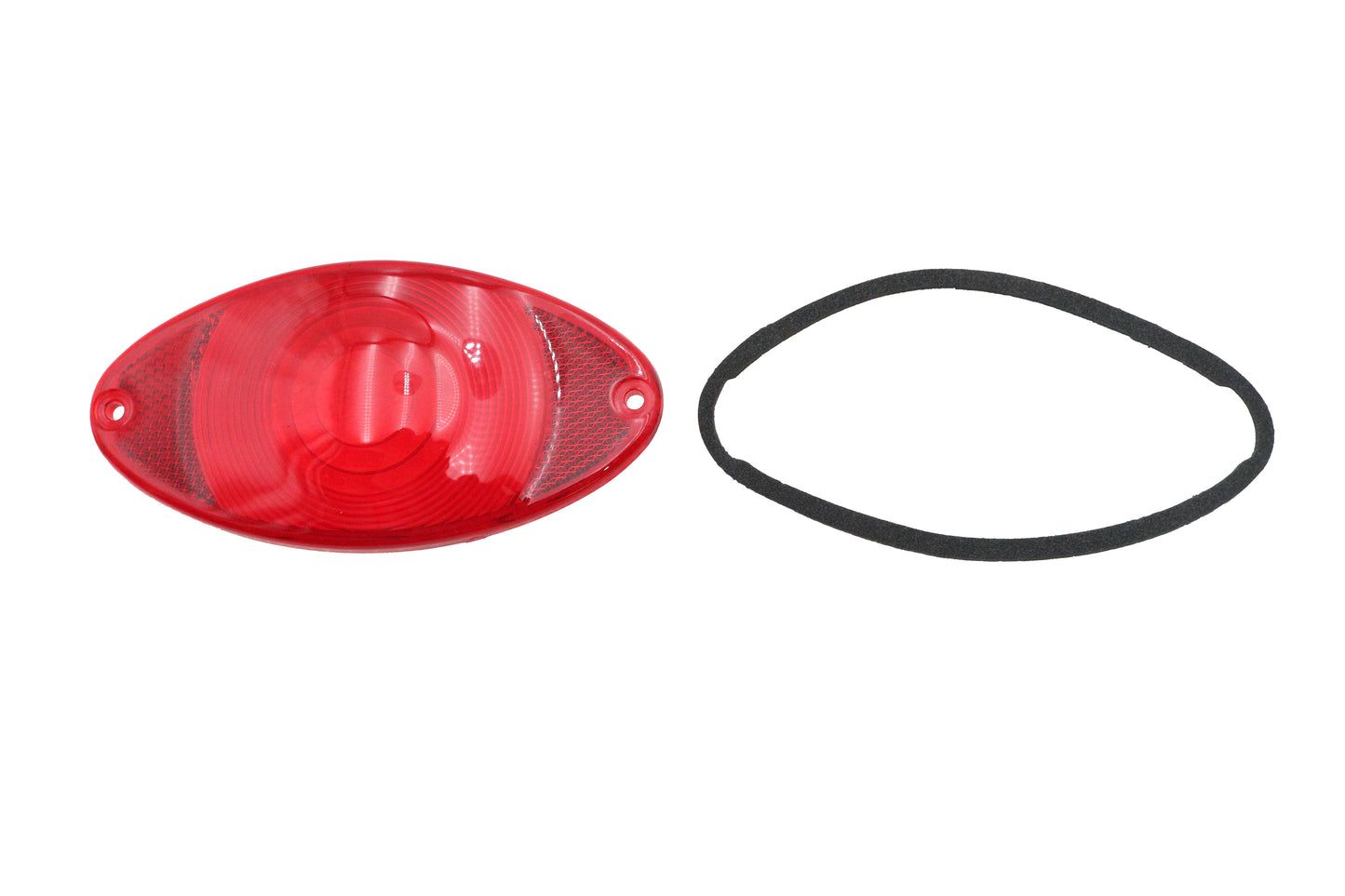 HARLEY Rücklichtglas Cateye-Stil Rot Chrom Passt 0- Ersatzteil, Anwendung für Cateye-Rücklicht