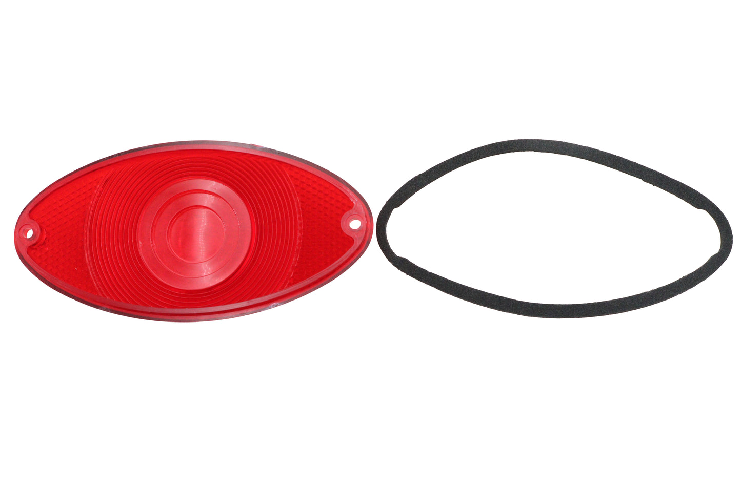 HARLEY Rücklichtglas Cateye-Stil Rot Chrom Passt 0- Ersatzteil, Anwendung für Cateye-Rücklicht