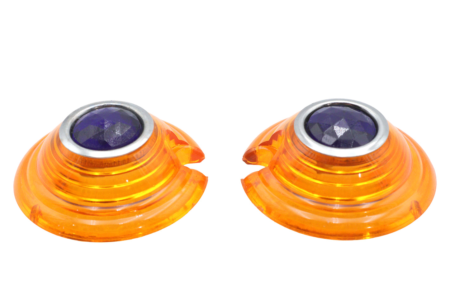 HARLEY Blinkerglas Bernstein mit Blaupunkt Bullet Style passend für 0-  Custom, Anwendung für Bullet Sty