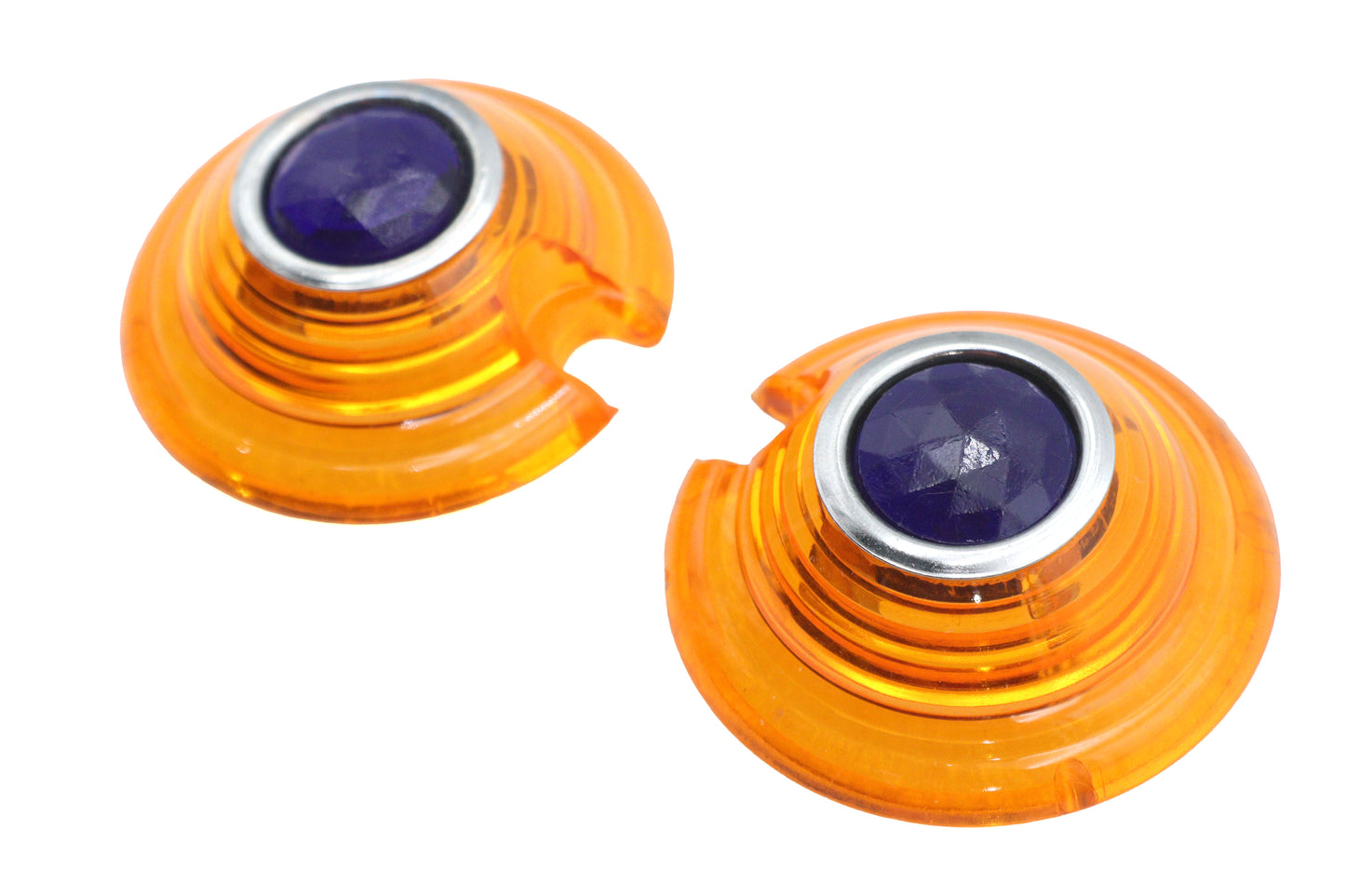 HARLEY Blinkerglas Bernstein mit Blaupunkt Bullet Style passend für 0-  Custom, Anwendung für Bullet Sty