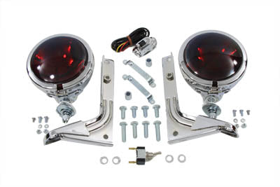 HARLEY Red Pursuit Spotlamp Kit fits 1960-1984 FL,
