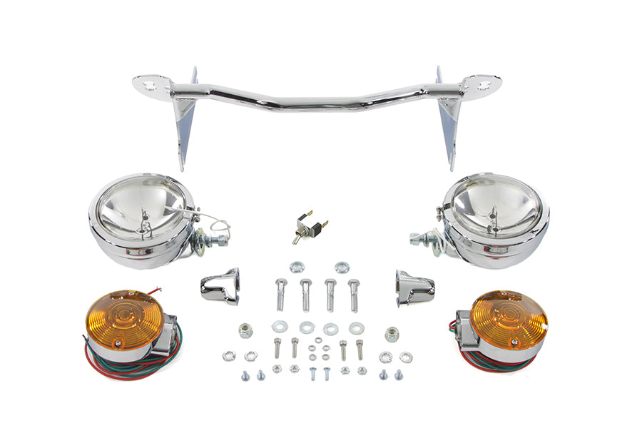 HARLEY Chrom-Zusatzscheinwerfer-Kit passend für FLHR ab Baujahr 1994,