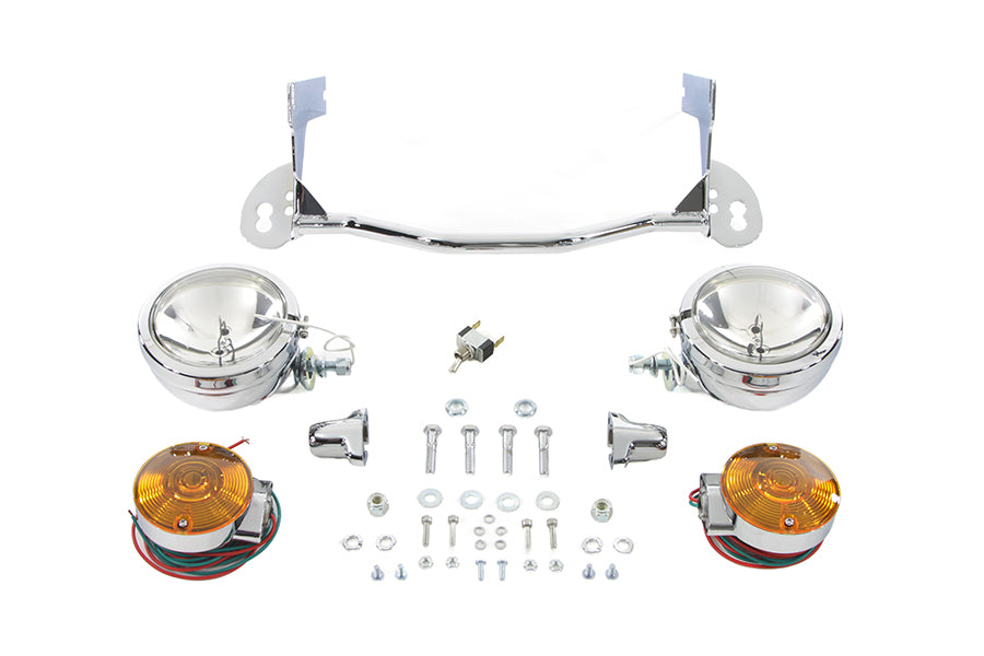 HARLEY Chrom-Zusatzscheinwerfer-Kit passend für FLHR ab Baujahr 1994,