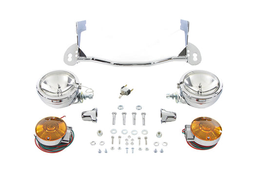 HARLEY Chrom-Zusatzscheinwerfer-Kit passend für FLHR ab Baujahr 1994,