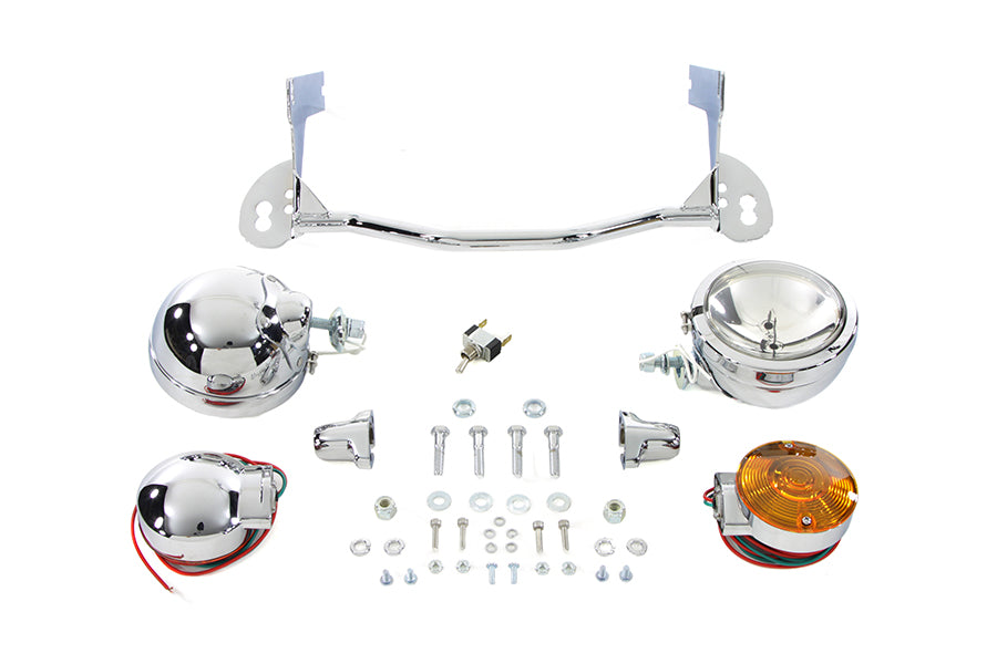 HARLEY Chrom-Zusatzscheinwerfer-Kit passend für FLHR ab Baujahr 1994,